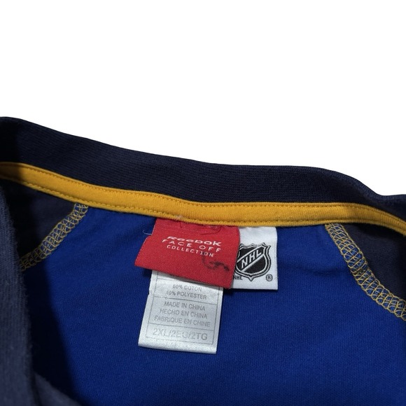 St Louis Blues NHL Reebok Face Off Long Sleeve Jersey Shirt Size 2XL 25 x 30 - Picture 4 of 4